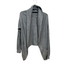 Lululemon Cabin Yogi Wrap 8 Reversible‎ Grey Cardigan Cashmere Blend Casual HR-3